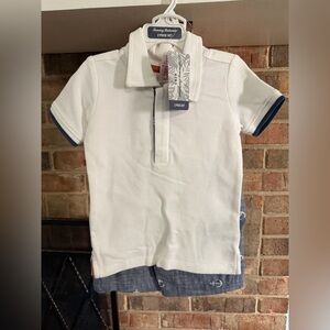 Tommy Bahama White Polo Shirt for Kids with shorts